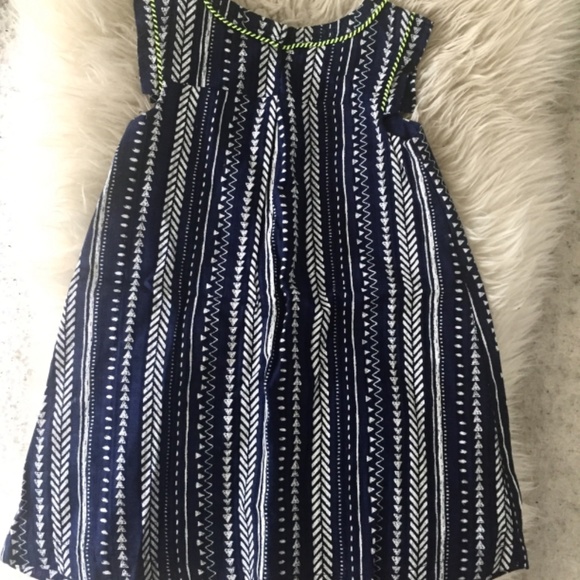 Blue Summer Dress with white printed pattern - Picture 3 of 3